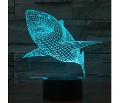 Beling 3D lampa, Žralok, 7 farebná S396