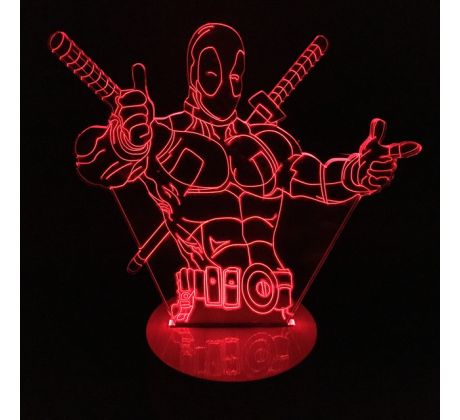 Beling 3D lampa, Deadpool 1, 7 farebná S354