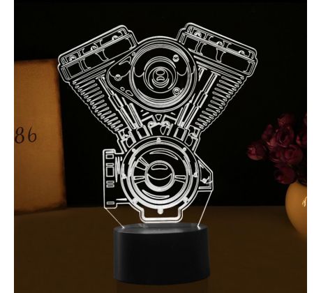 Beling 3D lampa, Harley Davidson motor, 7 farebná S51G3