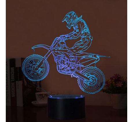 Beling 3D lampa, Motokrosový jazdec , 7 farebná DW5DS13
