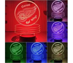 Beling 3D lampa, Detroit Red Wings, 7 farebná S490