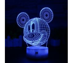 Beling 3D lampa Mickey mouse, 7 Farebná QSX8F