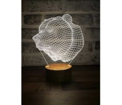 Beling 3D lampa Medvedia hlava, 7 farebná SLO77K