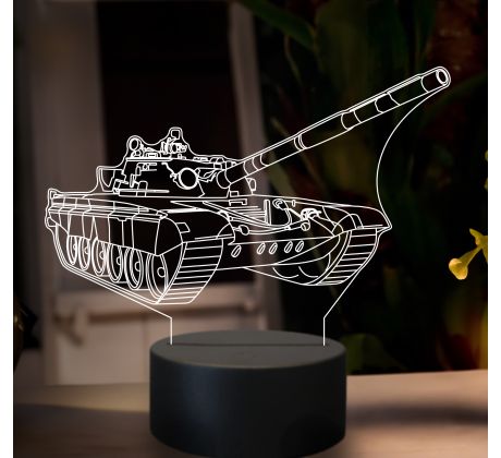 Beling 3D lampa,Tank T72, 7 farebná GF14
