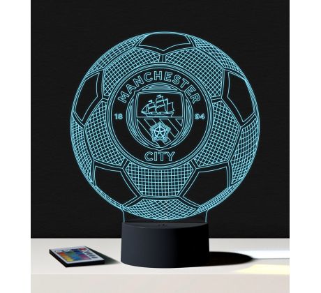 Beling 3D lampa, Manchester city lopta s logom, 7 farebná S469