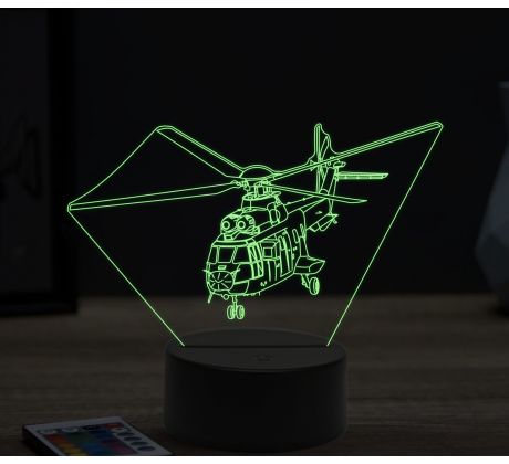 Beling 3D lampa,330 puma helicopter, 16 farebná ULA1