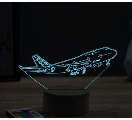 Beling 3D lampa,boeing 747, 16 farebná ULA24