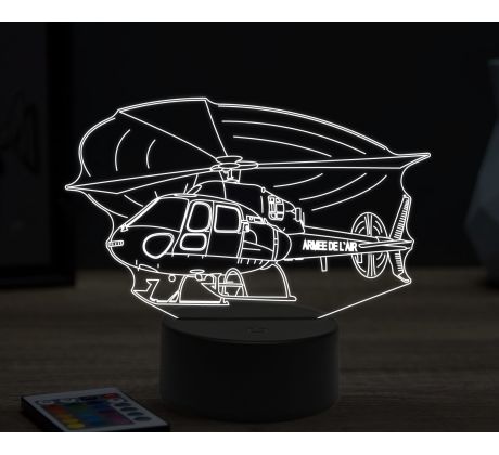 Beling 3D lampa,Helicopter armee,16 farebná ULA47