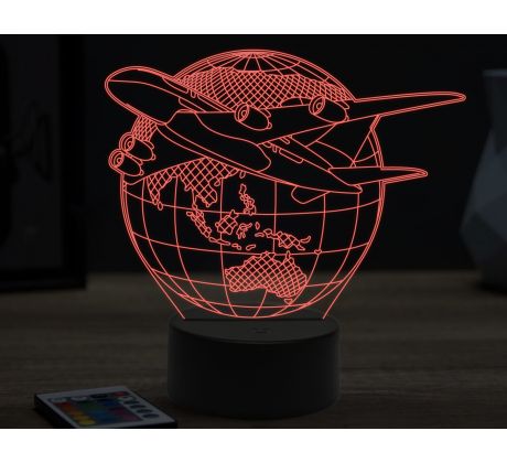 Beling 3D lampa,Planet airplane,16 farebná ULA64