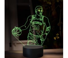 Beling 3D lampa, Giannis Antetokounmpo, 16 farebná QX23